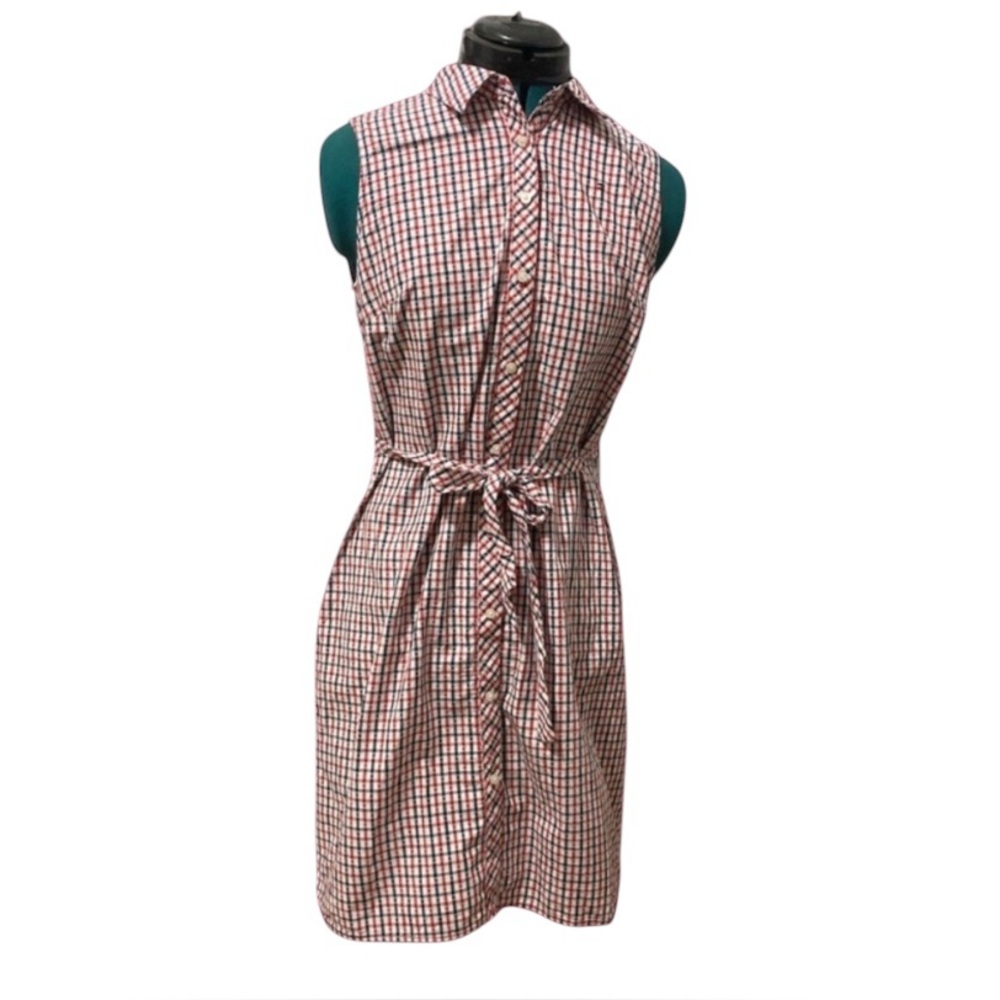 Tommy Hilfiger Gingham Dress Red White Classic Summer Look Casual Size 6